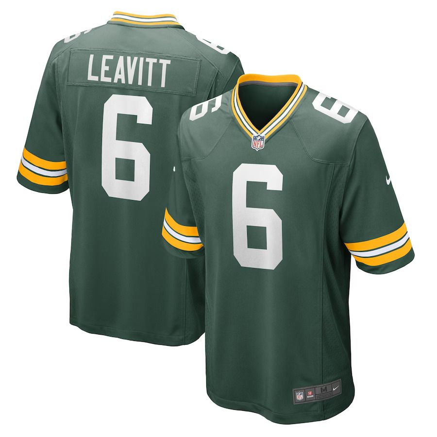 Men Green Bay Packers #6 Dallin Leavitt Nike Green Game Player NFL Jersey->green bay packers->NFL Jersey